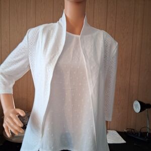 White Eyelet Cardigan